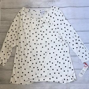 Elegant Polka Dot Bow Top